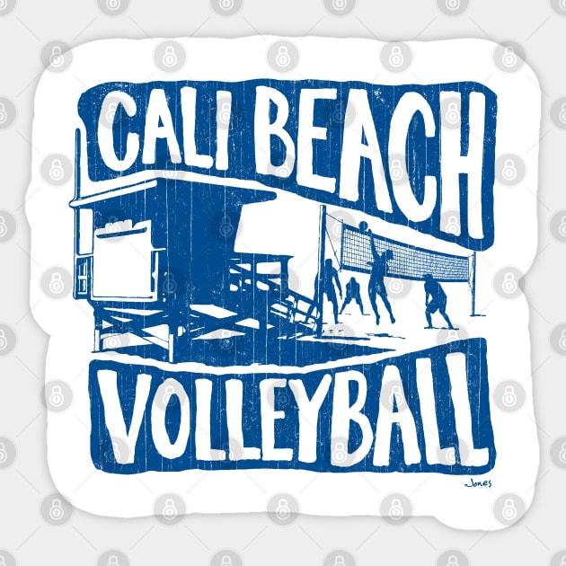 Cali Beach Volleyball (Blue) Sticker by cjboco